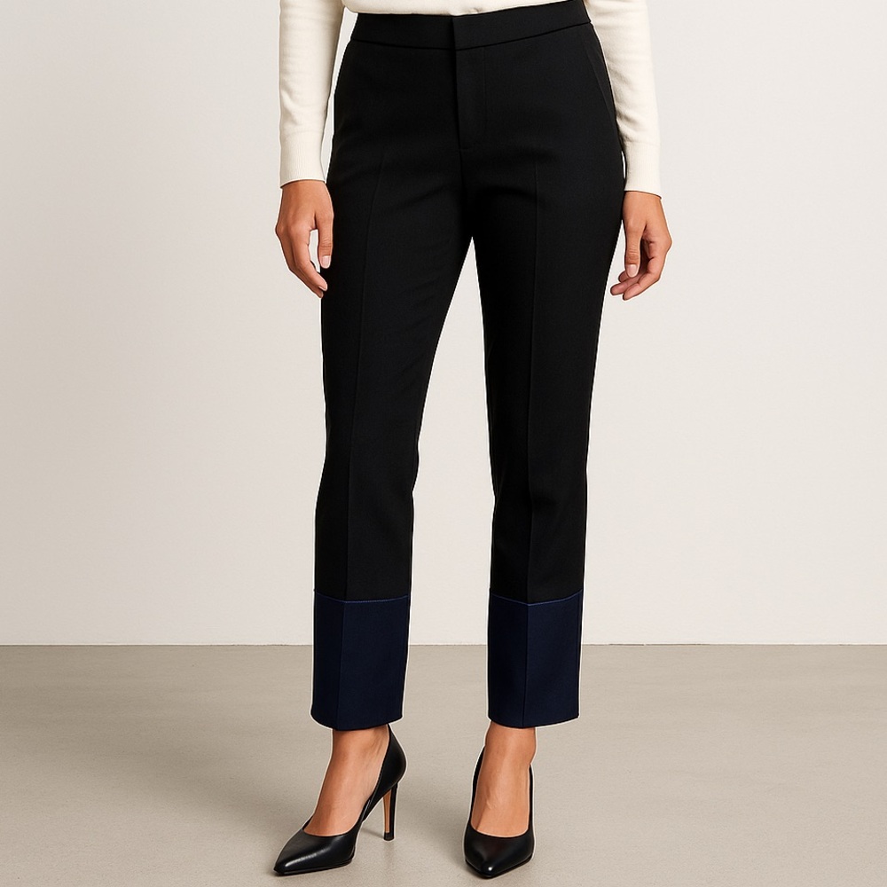 🖤 Derek Lam New York Wool Blend Two-Tone Wide Cuff Pants